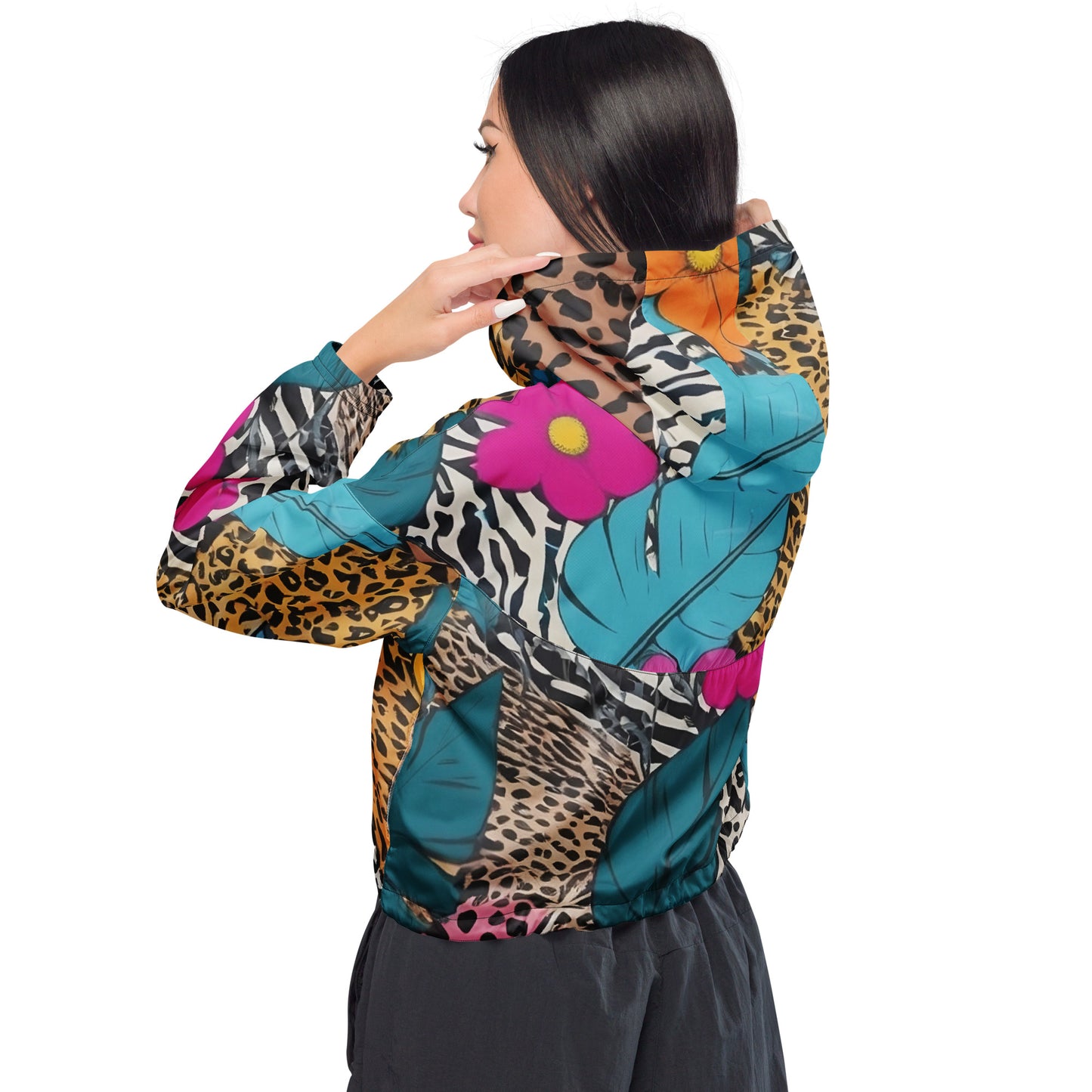 Jungle Garden - Women’s cropped windbreaker