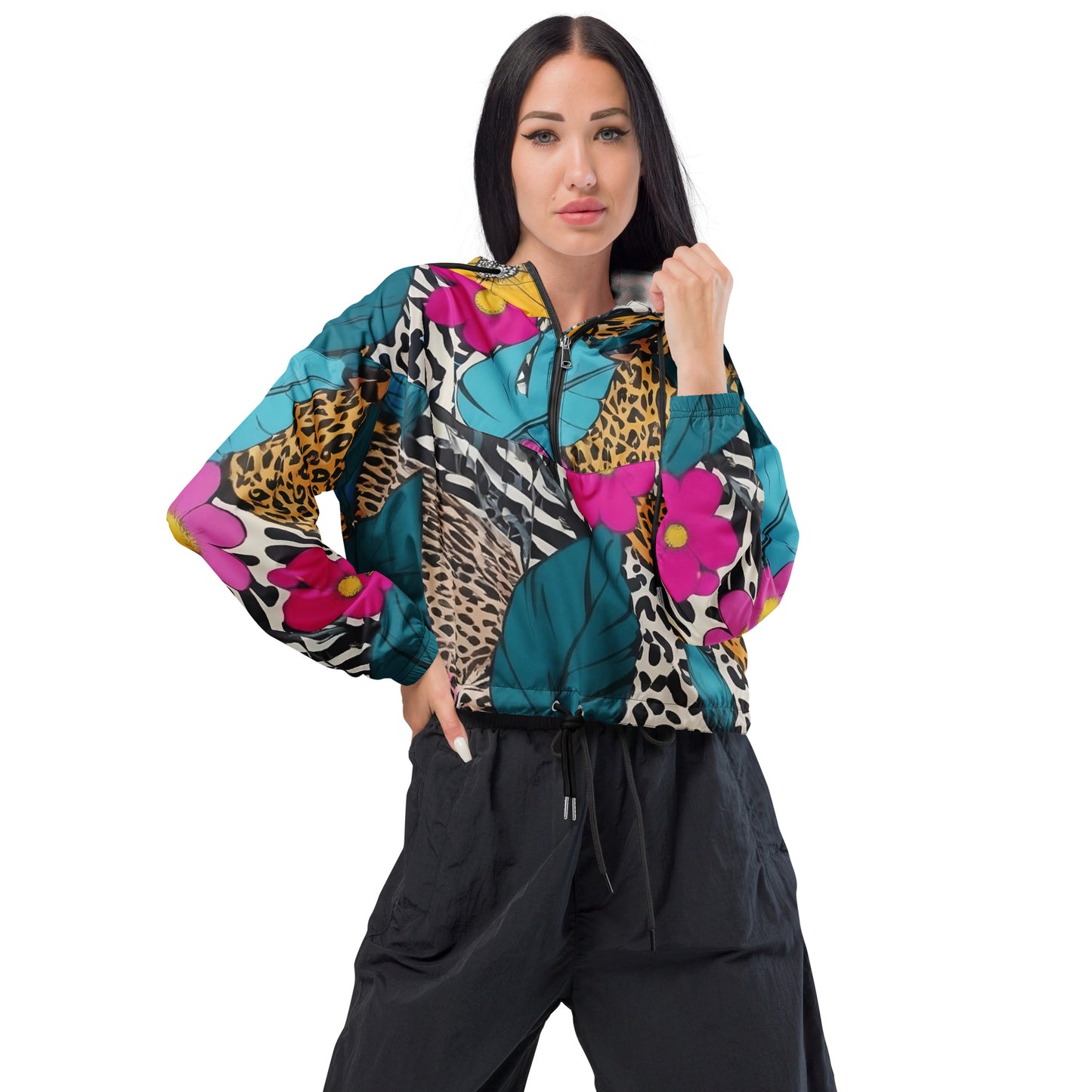 Jungle Garden - Women’s cropped windbreaker