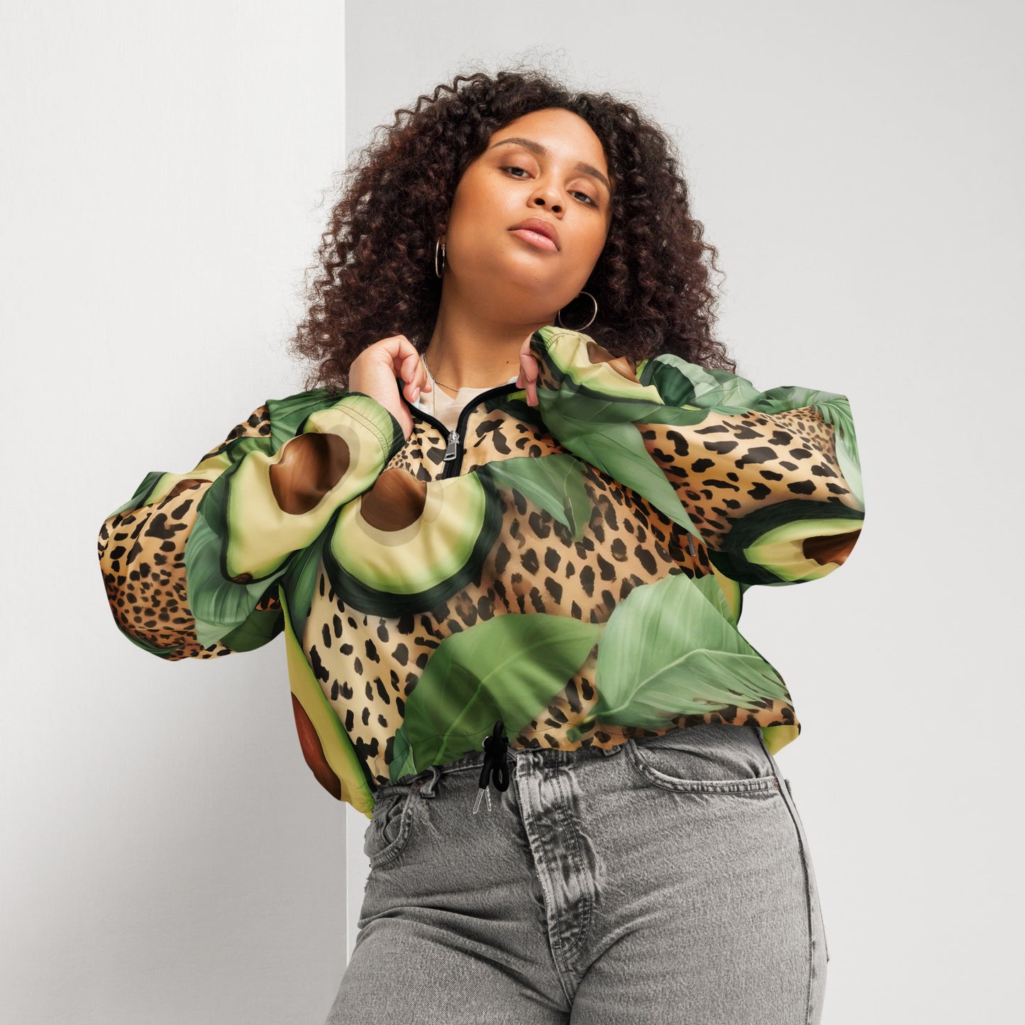 Jungle Avocado - Women’s cropped windbreaker