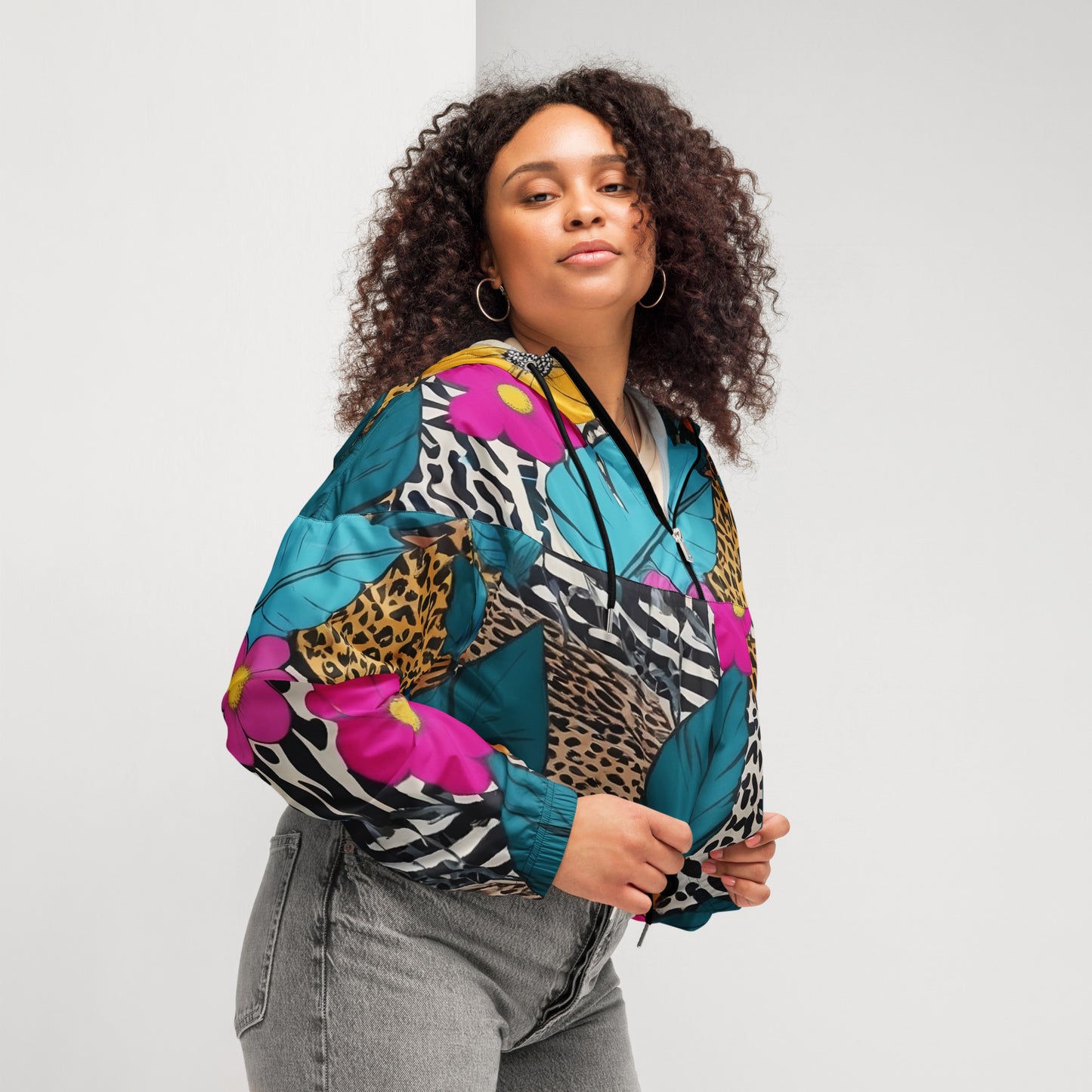 Jungle Garden - Women’s cropped windbreaker