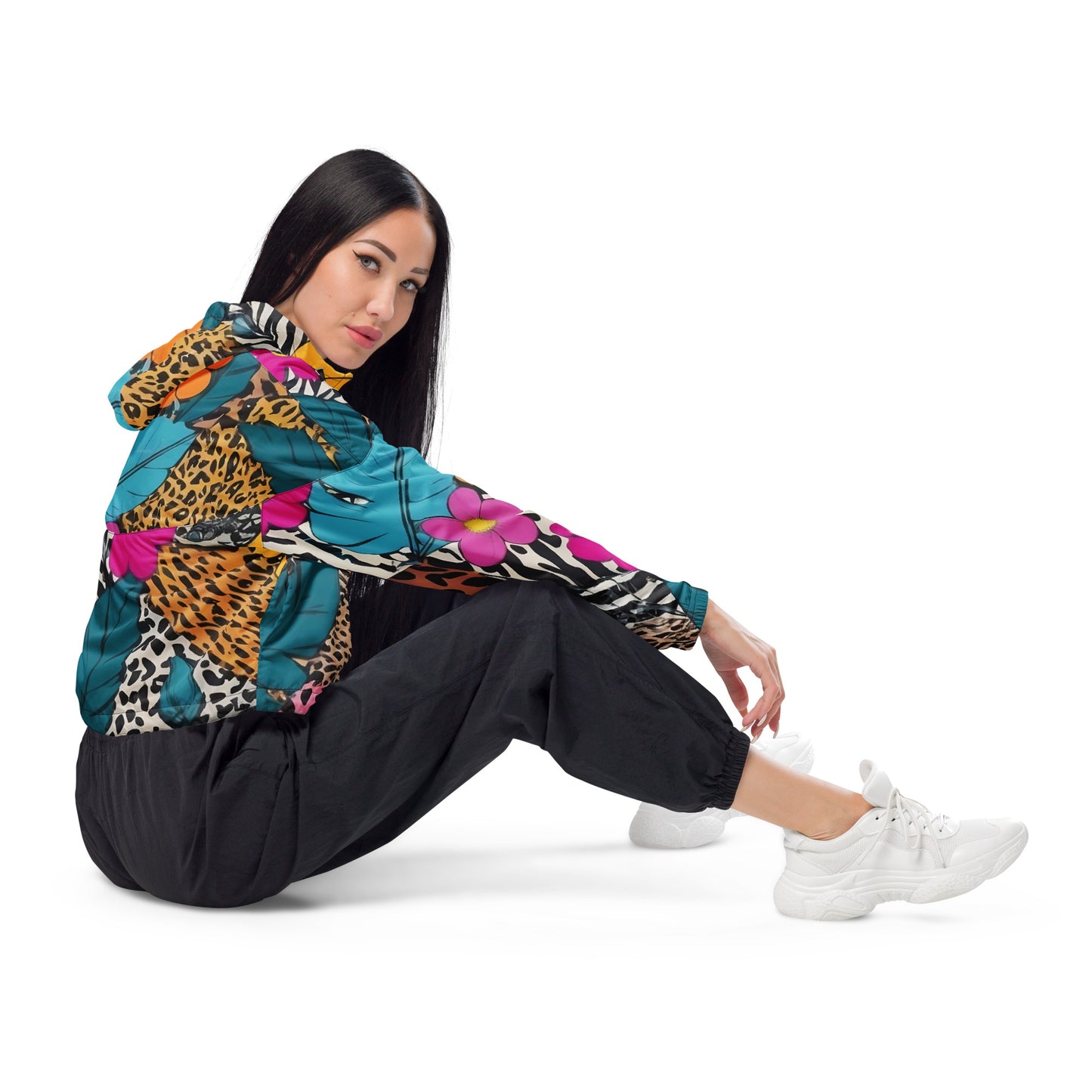 Jungle Garden - Women’s cropped windbreaker